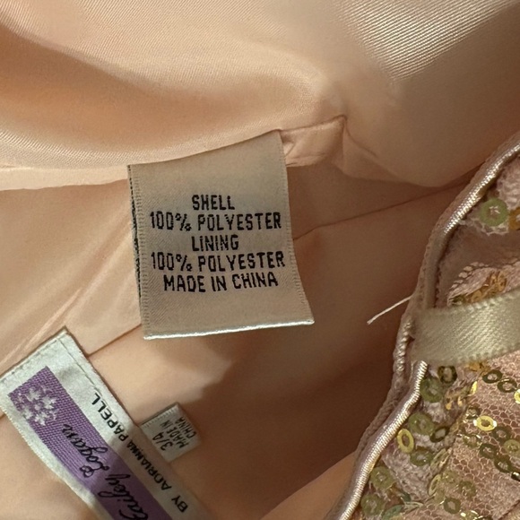 Hailey Logan by Adrianna Papell Pink & Gold Formal Prom Maxi Dress Juniors 3/4 - Picture 6 of 8